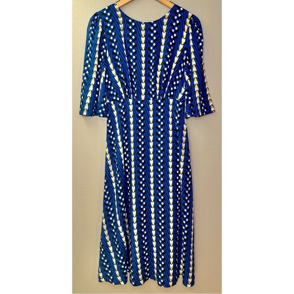 NWT Anthropologie The Odell’s Bell Sleeve Open Back Dress Kigali - Picture 3 of 12